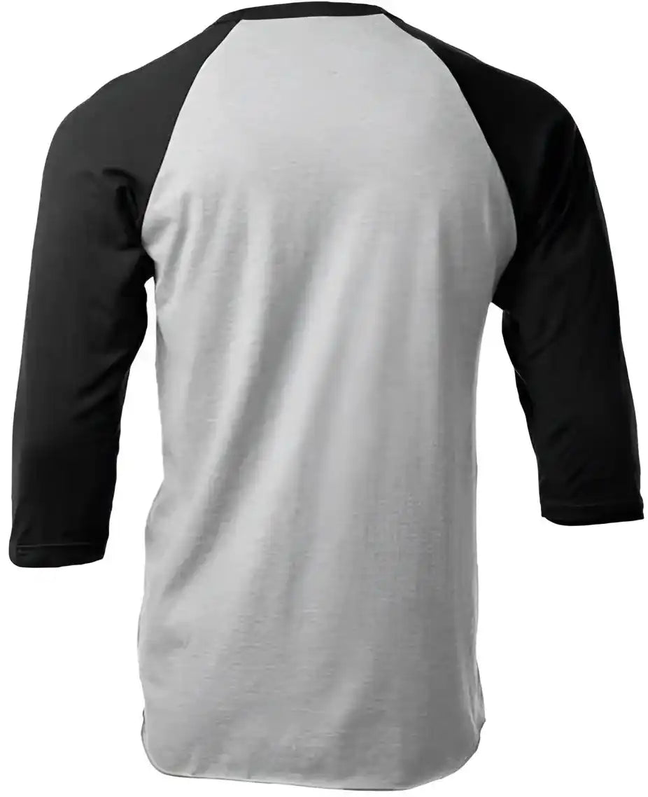 Tultex 245 Unisex Fine Jersey Raglan t Shirt Heather Grey Black