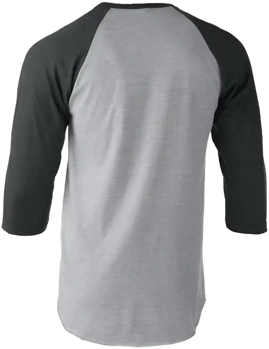 Tultex 245 Unisex Fine Jersey Raglan t Shirt Heather Grey Charcoal