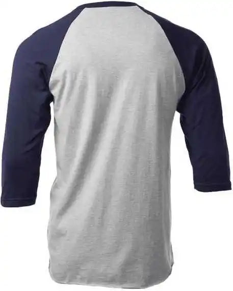 Tultex 245 Unisex Fine Jersey Raglan T-shirt - Heather Grey Navy