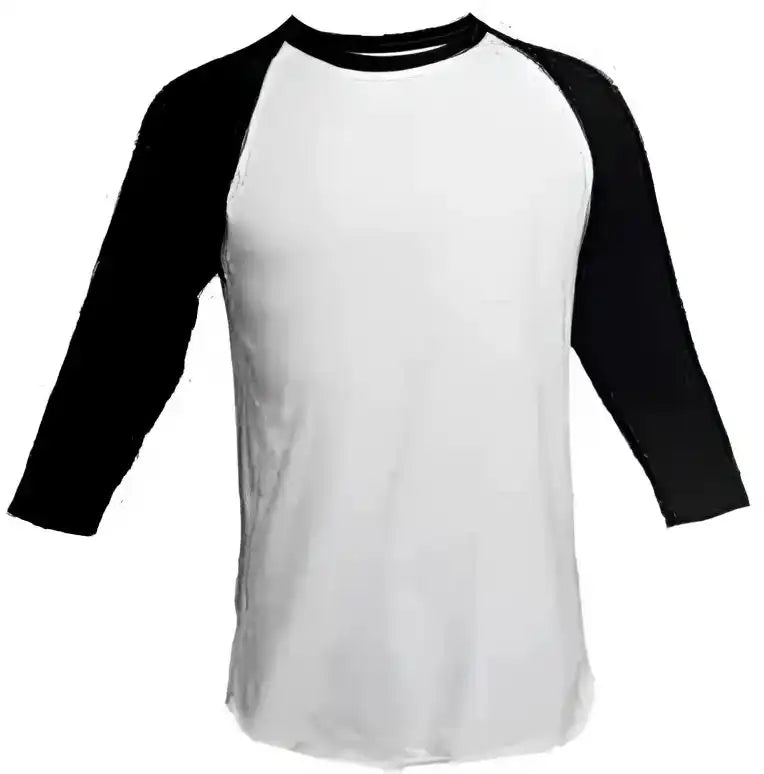 Tultex 245 Unisex Fine Jersey Raglan t Shirt Vintage White Black