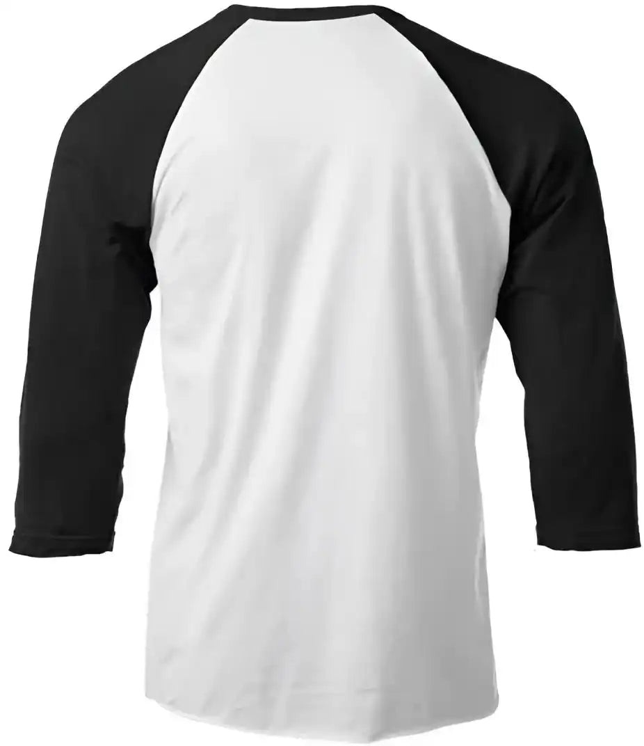 Tultex 245 Unisex Fine Jersey Raglan t Shirt White Black