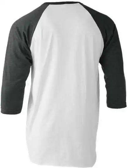 Tultex 245 Unisex Fine Jersey Raglan T-shirt - White Heather Charcoal