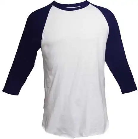 Tultex 245 Unisex Fine Jersey Raglan T-shirt - White Navy