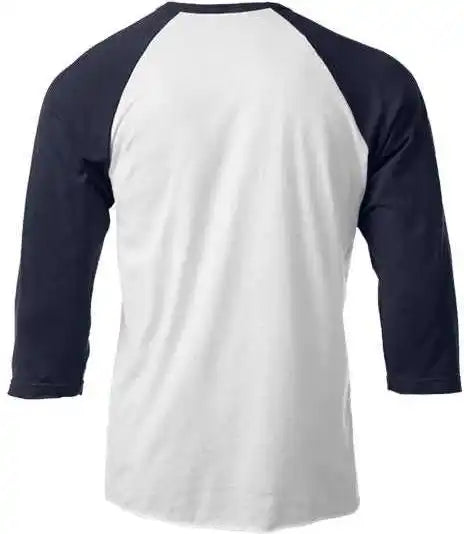 Tultex 245 Unisex Fine Jersey Raglan T-shirt - White Navy