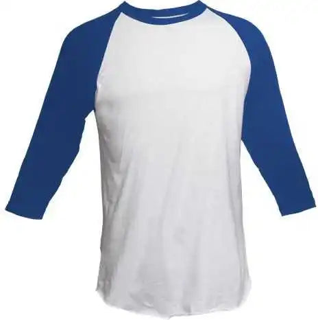 Tultex 245 Unisex Fine Jersey Raglan t Shirt White Royal