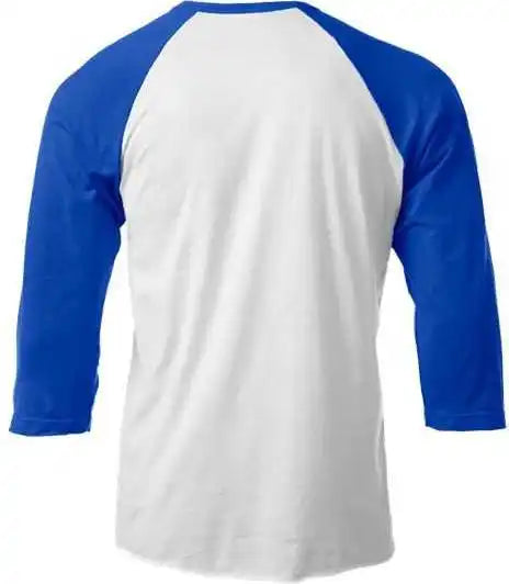 Tultex 245 Unisex Fine Jersey Raglan t Shirt White Royal