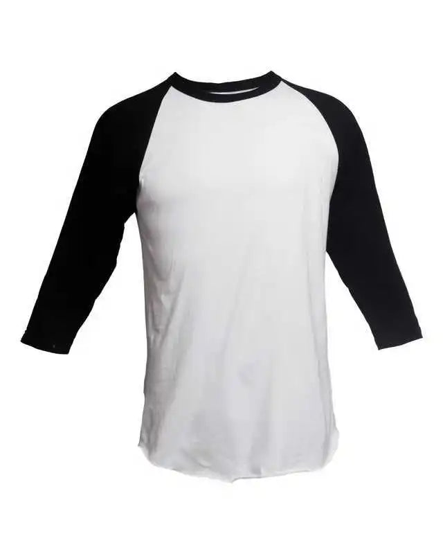 Tultex 245y Youth Raglan T-shirt - White Black