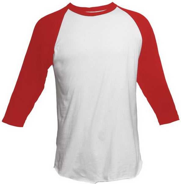 Tultex 245y Youth Raglan T-shirt - White Red