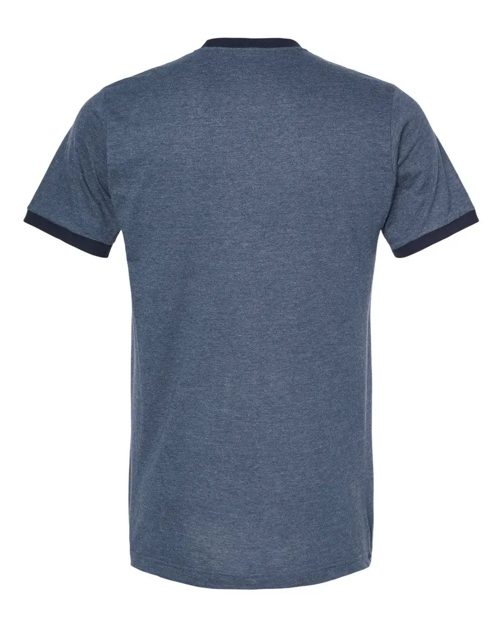 Tultex 246 Fine Jersey Ringer T-shirt - Heather Denim Navy - Xs