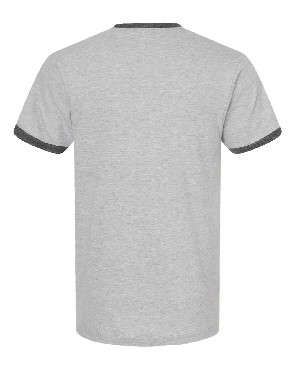 Tultex 246 Fine Jersey Ringer T-shirt - Heather Grey Charcoal