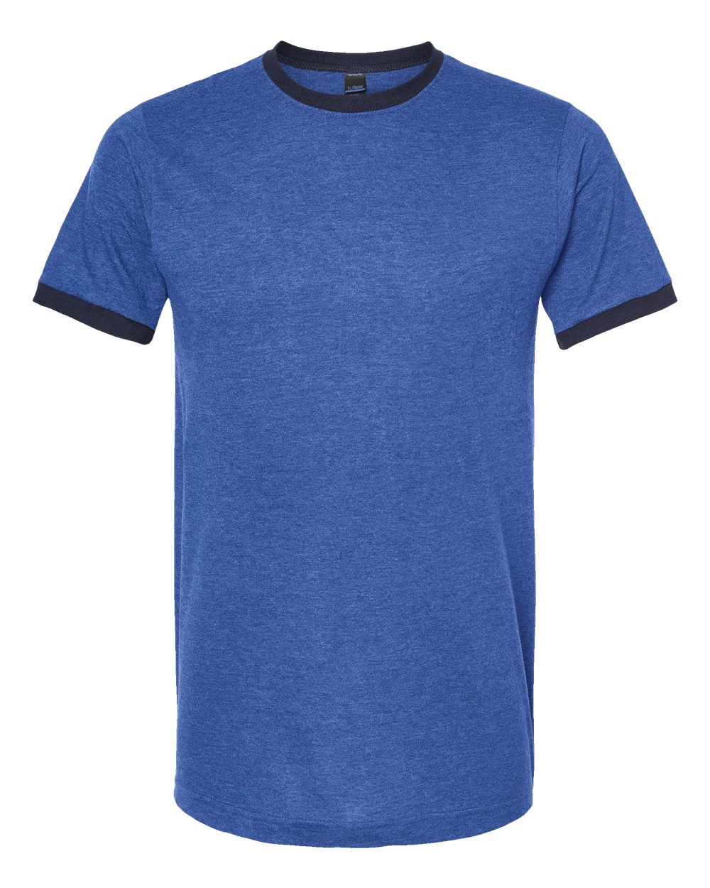 Tultex 246 Fine Jersey Ringer T-shirt - Heather Royal Navy