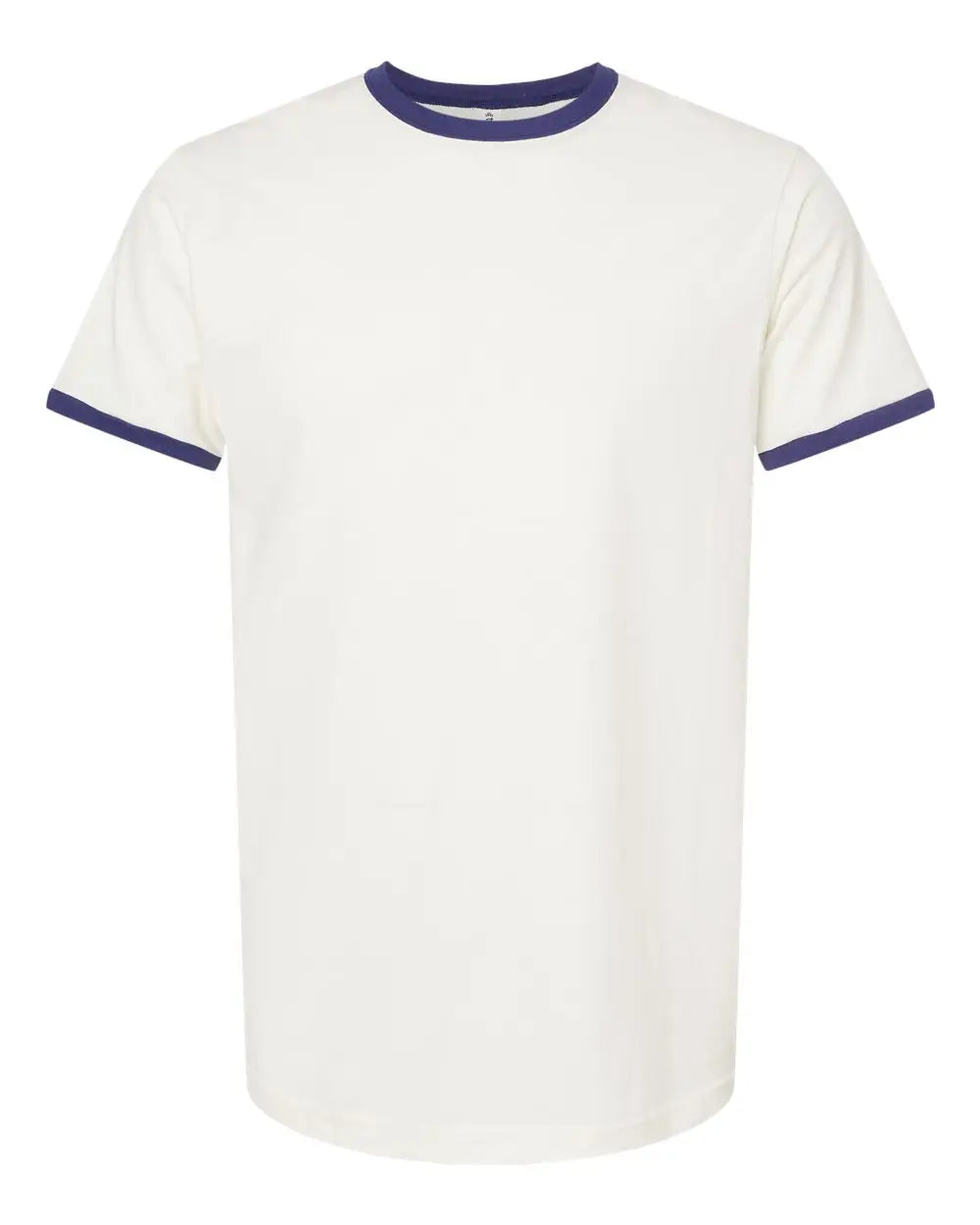 Tultex 246 Fine Jersey Ringer T-shirt - Vintage White Inked India