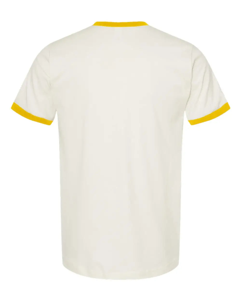 Tultex 246 Fine Jersey Ringer T-shirt - Vintage White Mellow Yellow