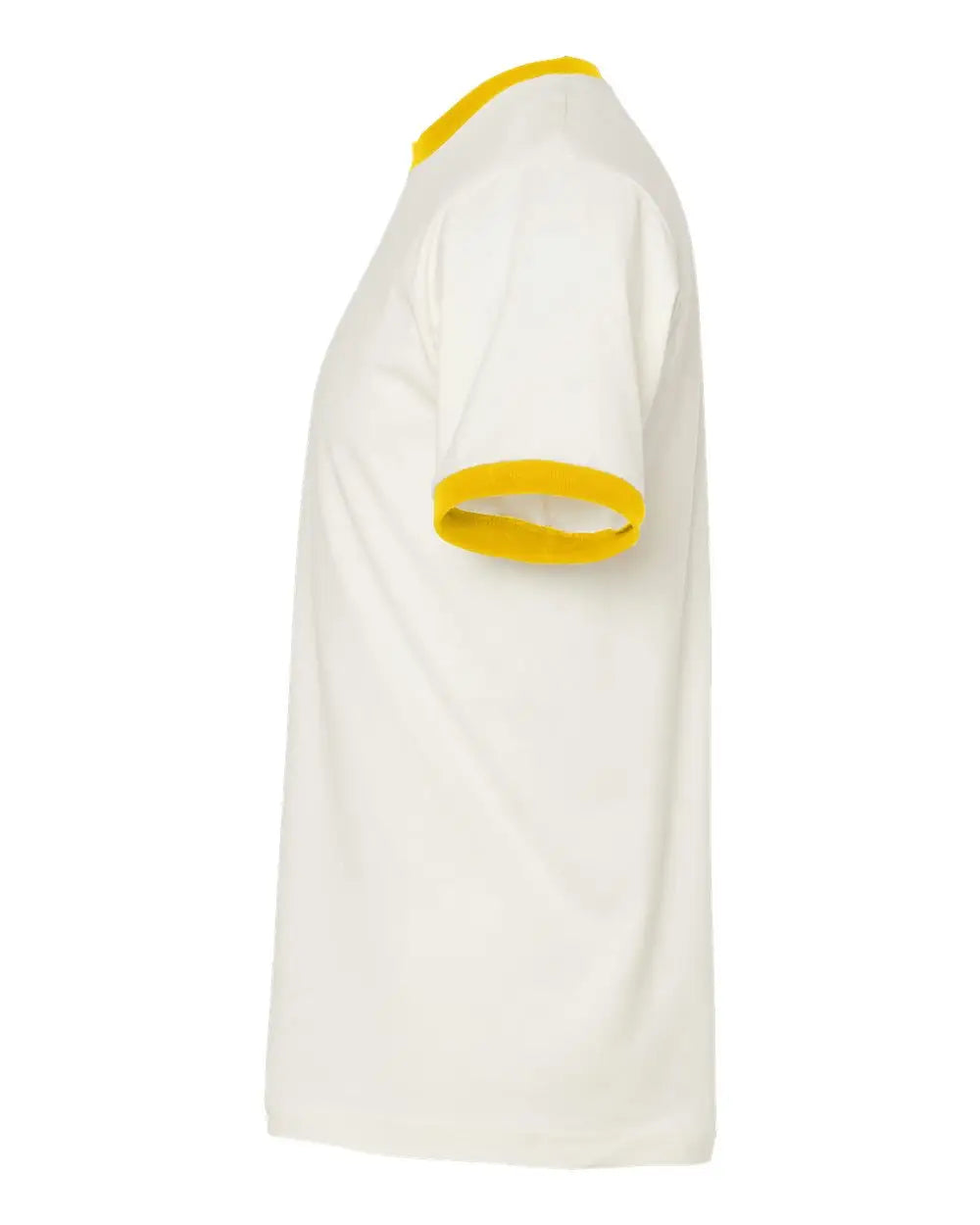 Tultex 246 Fine Jersey Ringer T-shirt - Vintage White Mellow Yellow