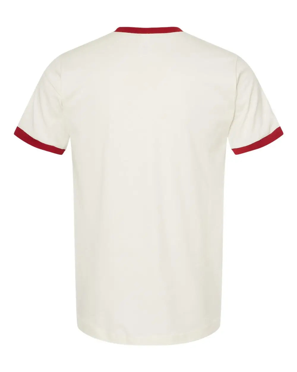 Tultex 246 Fine Jersey Ringer T-shirt - Vintage White Rio Red