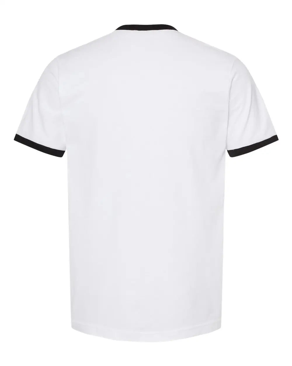 Tultex 246 Fine Jersey Ringer T-shirt - White Black