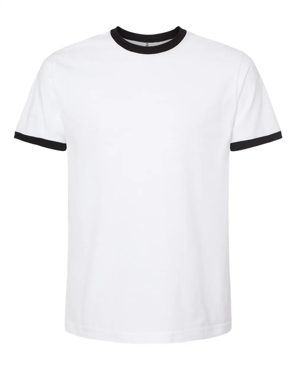 Tultex 246 Fine Jersey Ringer T-shirt - White Black - Xs