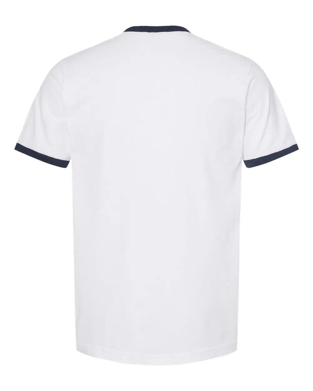Tultex 246 Fine Jersey Ringer T-shirt - White Navy