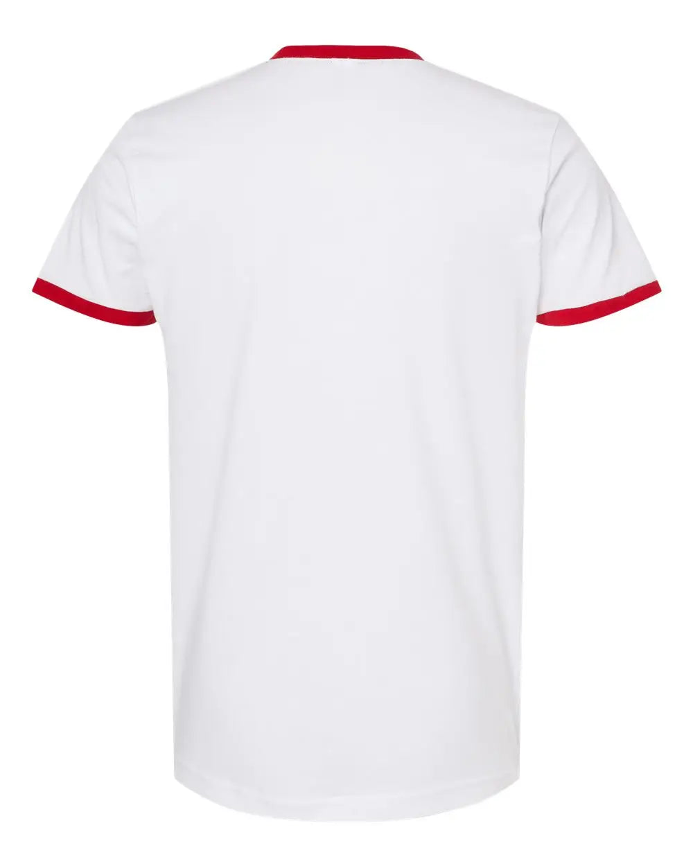 Tultex 246 Fine Jersey Ringer T-shirt - White Red
