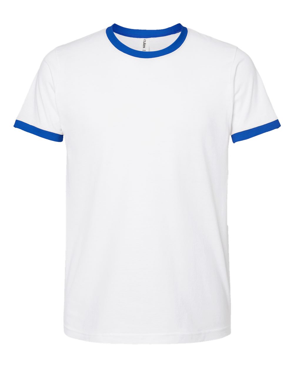Tultex 246 Fine Jersey Ringer T-shirt - White Royal