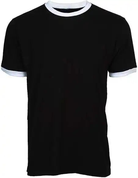 Tultex 246 Unisex Fine Jersey Ringer t Shirt Black White