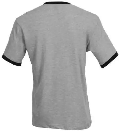 Tultex 246 Unisex Fine Jersey Ringer t Shirt Heather Grey Black