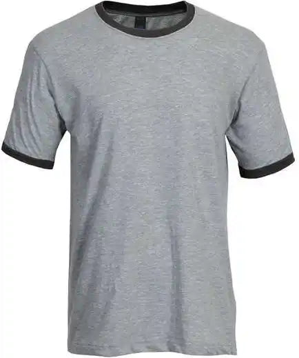 Tultex 246 Unisex Fine Jersey Ringer T-shirt - Heather Grey Charcoal