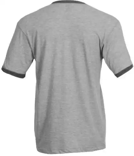 Tultex 246 Unisex Fine Jersey Ringer T-shirt - Heather Grey Charcoal
