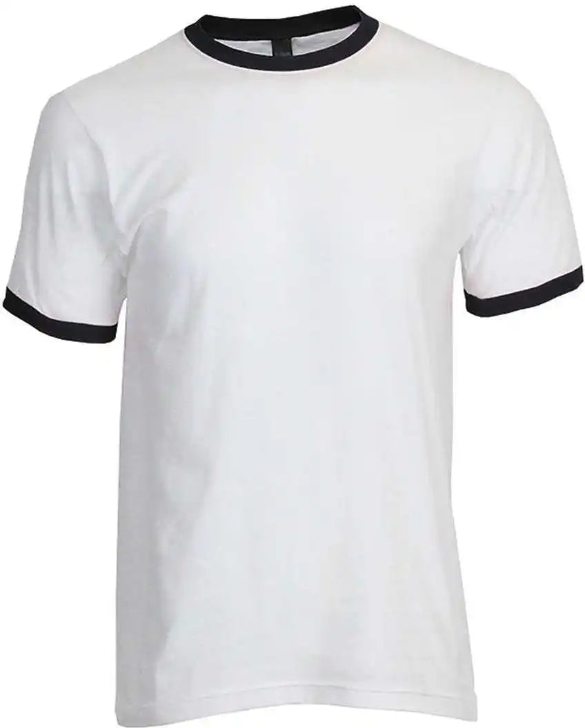 Tultex 246 Unisex Fine Jersey Ringer T-shirt - Vintage White Inked India