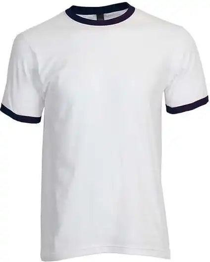 Tultex 246 Unisex Fine Jersey Ringer T-shirt - White Navy