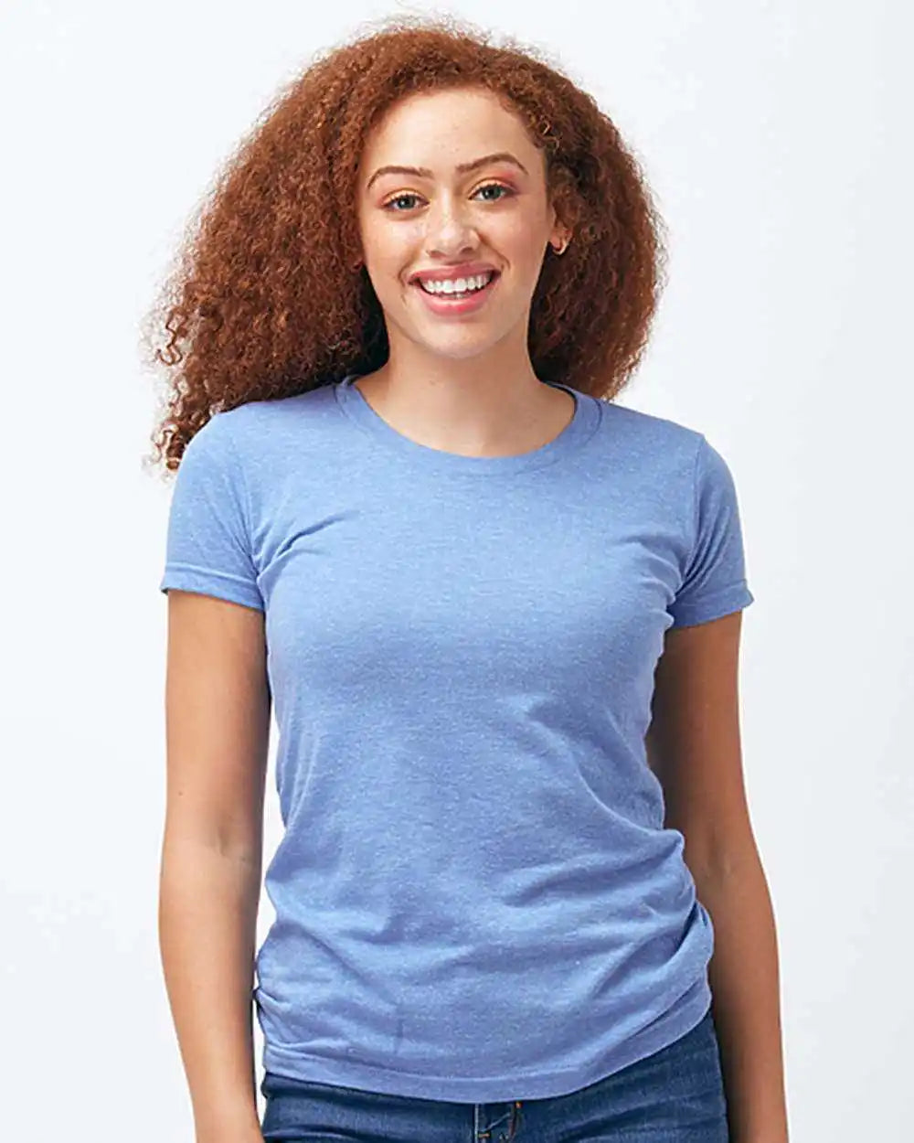 Tultex 253 Women’s Slim Fit Tri-blend T-shirt - Athletic Blue Tri Blend