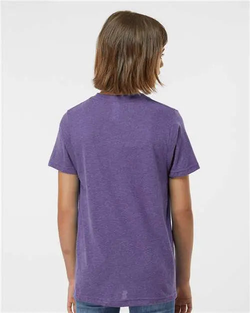 Tultex 265 Youth Poly-rich T-shirt - Heather Purple
