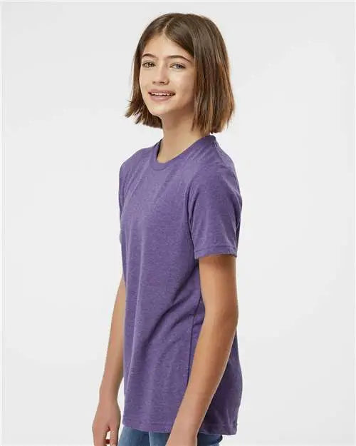 Tultex 265 Youth Poly-rich T-shirt - Heather Purple