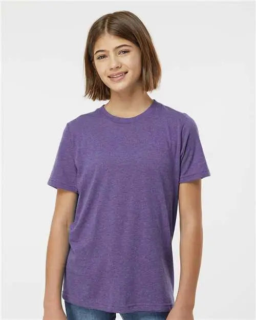 Tultex 265 Youth Poly-rich T-shirt - Heather Purple