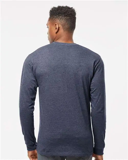 Tultex 291 Heavyweight Jersey Long Sleeve T-shirt - Heather Denim