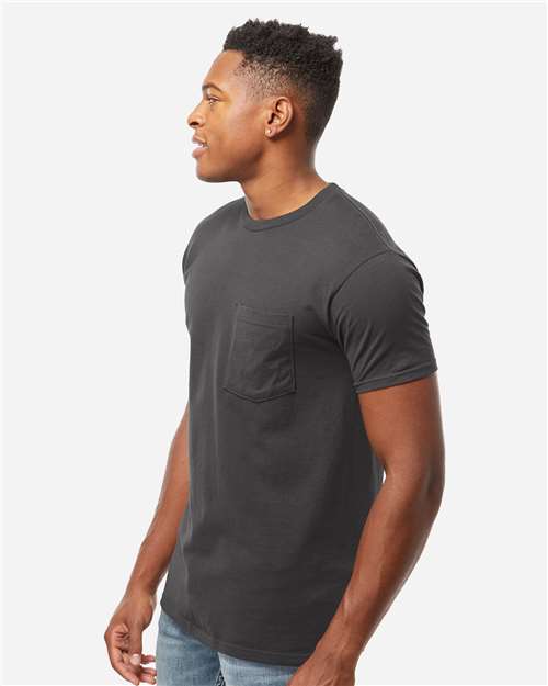 Tultex 293 Heavyweight Jersey Pocket T-shirt - Charcoal