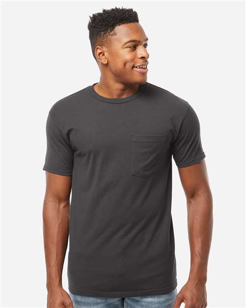 Tultex 293 Heavyweight Jersey Pocket T-shirt - Charcoal