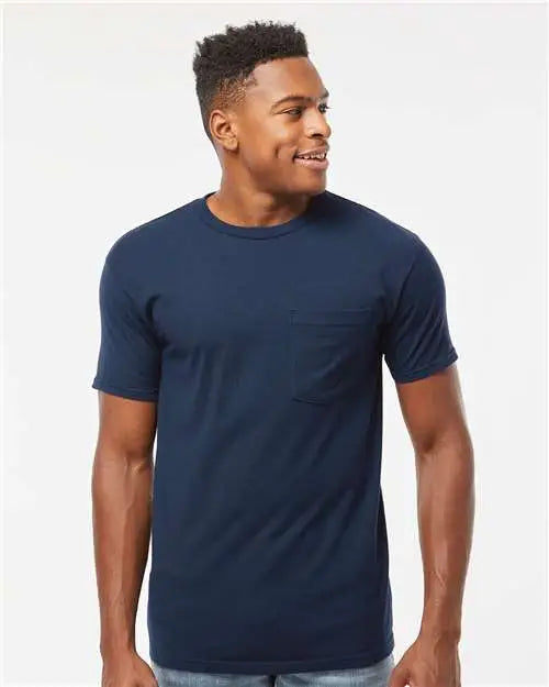 Tultex 293 Heavyweight Jersey Pocket T-shirt - Navy