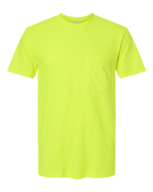 Tultex 293 Heavyweight Jersey Pocket T-shirt - Safety Green