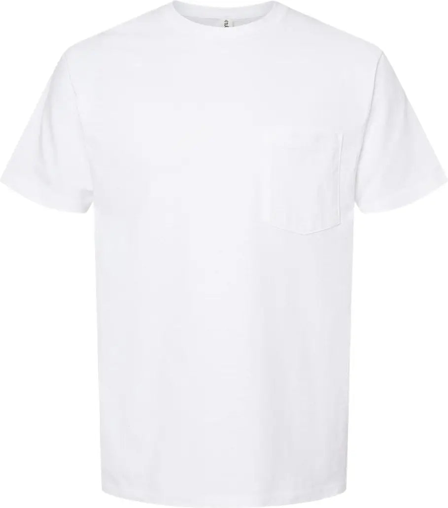 Tultex 293 Heavyweight Jersey Pocket T-shirt - White