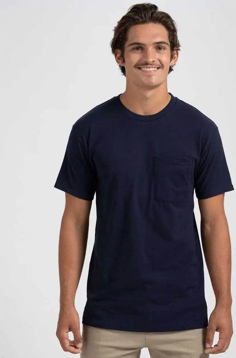 Tultex 293 Unisex Heavyweight Pocket t Shirt Navy