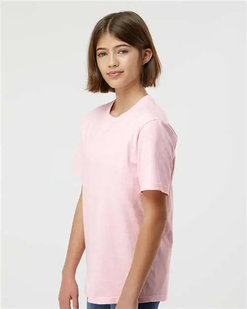 Tultex 295 Youth Heavyweight Jersey T-shirt - Light Pink