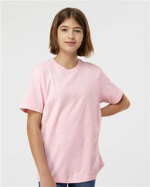 Tultex 295 Youth Heavyweight Jersey T-shirt - Light Pink