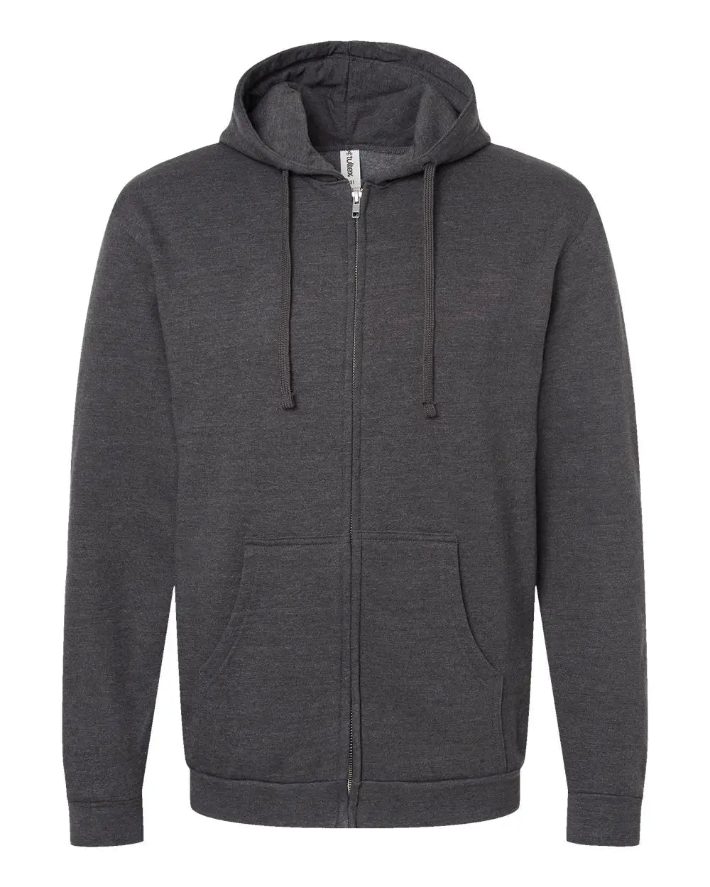 Tultex 331 Full-zip Hooded Sweatshirt - Heather Charcoal
