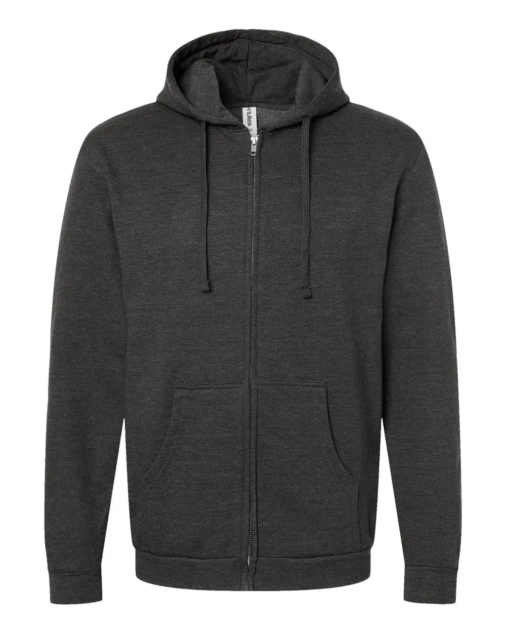 Tultex 331 Full-zip Hooded Sweatshirt - Heather Graphite - Adult Xs
