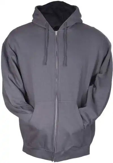 Tultex 331 Unisex Full Zip Hooded Sweatshirt Charcoal
