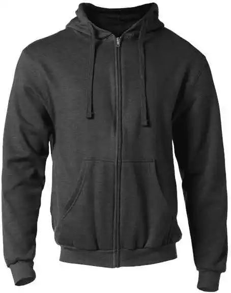 Tultex 331 Unisex Full Zip Hooded Sweatshirt Heather Charcoal