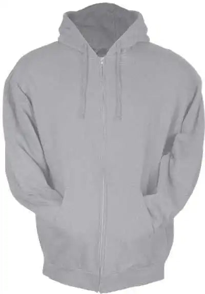 Tultex 331 Unisex Full Zip Hooded Sweatshirt Heather Grey