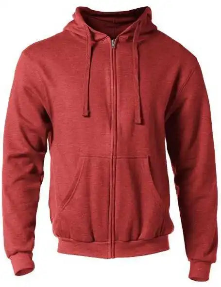 Tultex 331 Unisex Full Zip Hooded Sweatshirt Heather Red