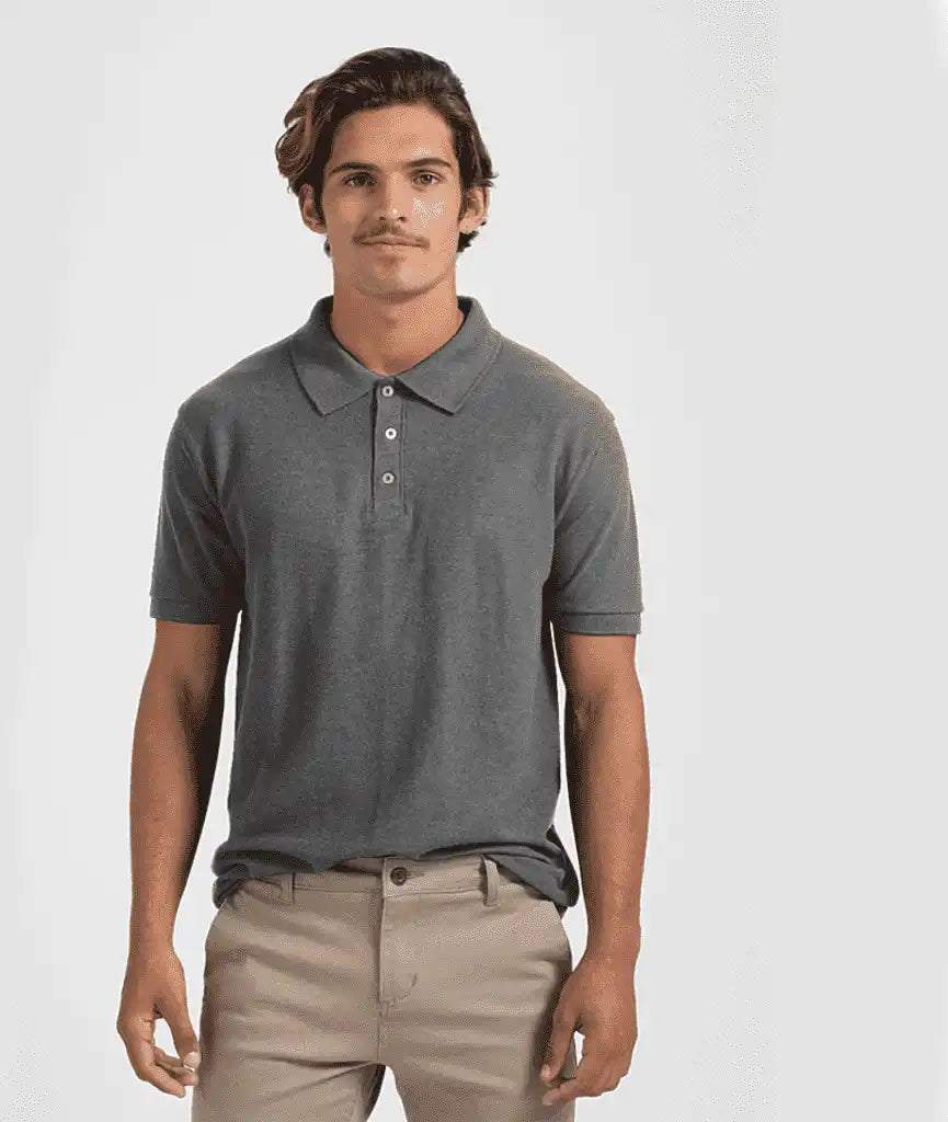Tultex 400 Unisex 50 Sport Polo Heather Charcoal